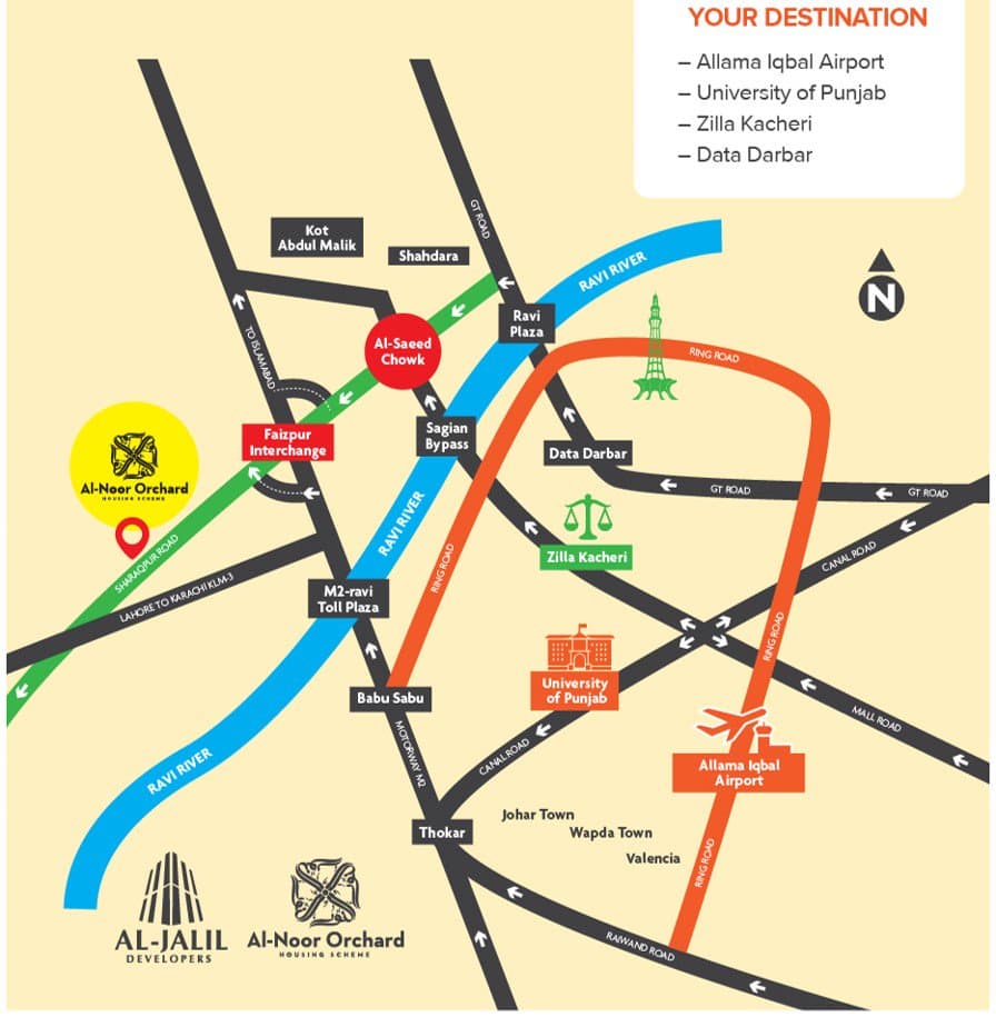 Al Noor-Orchard Villas Location Map