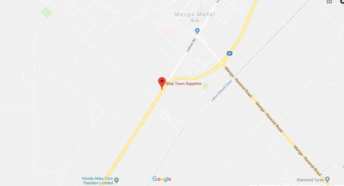 Blue Town Sapphire Lahore Location map