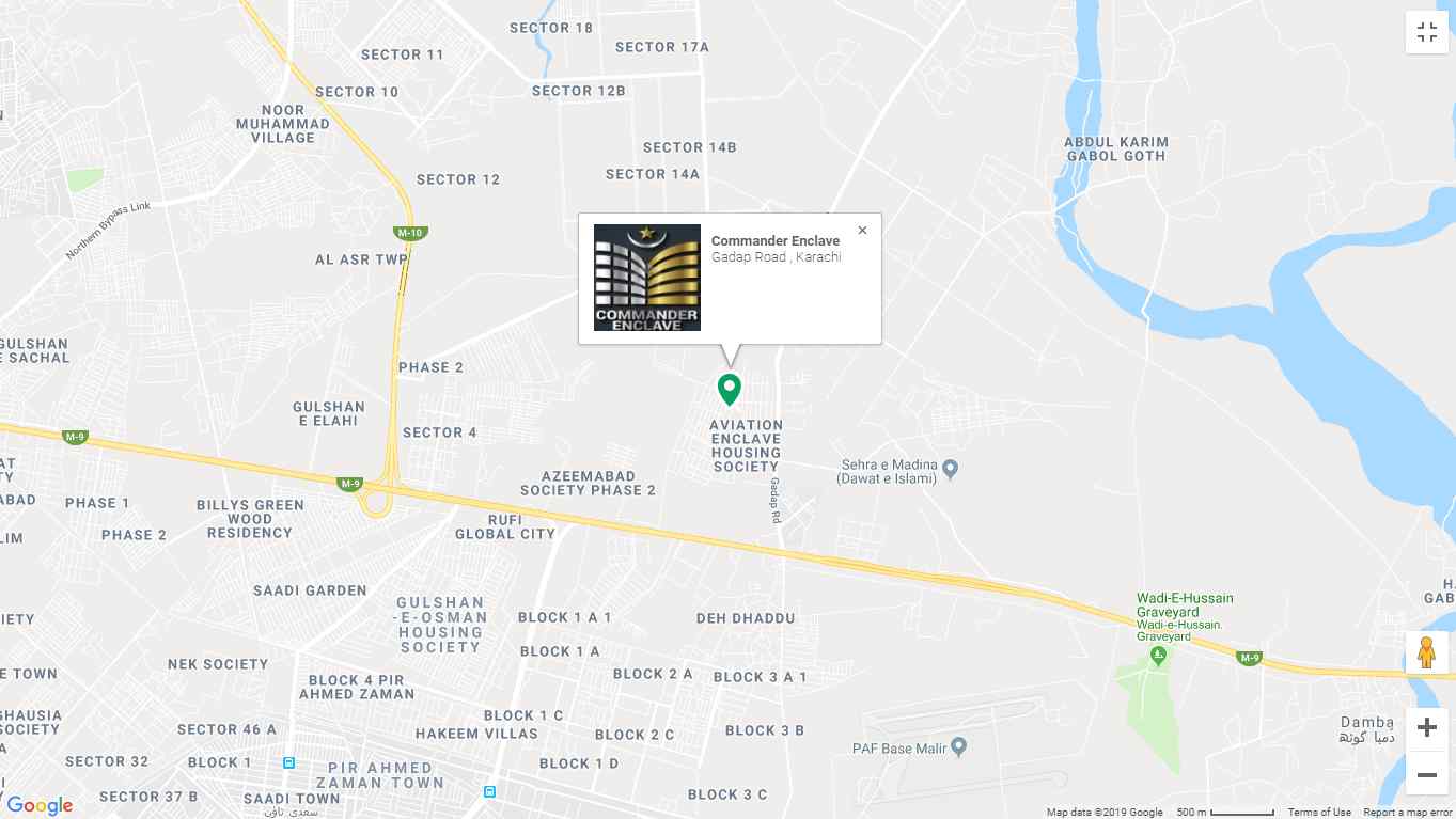 Commander Enclave Karachi Location Map