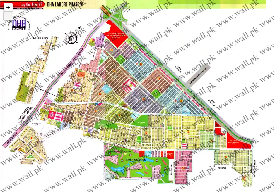 DHA Lahore Phase 6 Map
