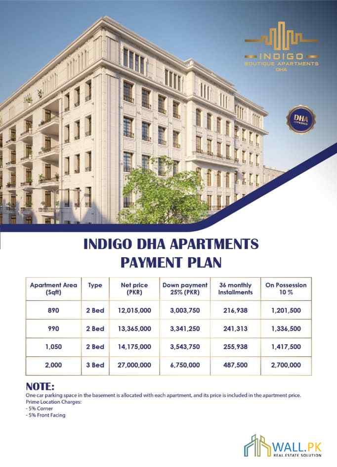 Indigo Boutique Apartments DHA Payment Plan