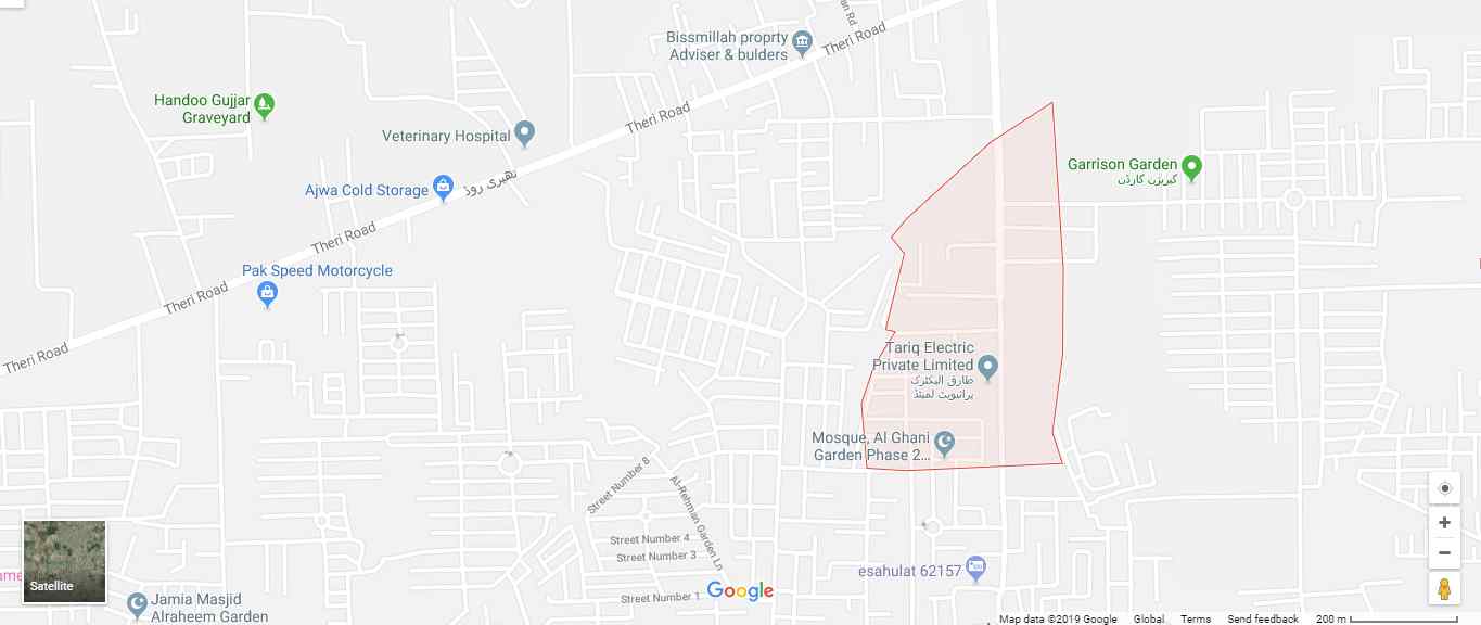 Lahore Garden Housing Scheme Location Map