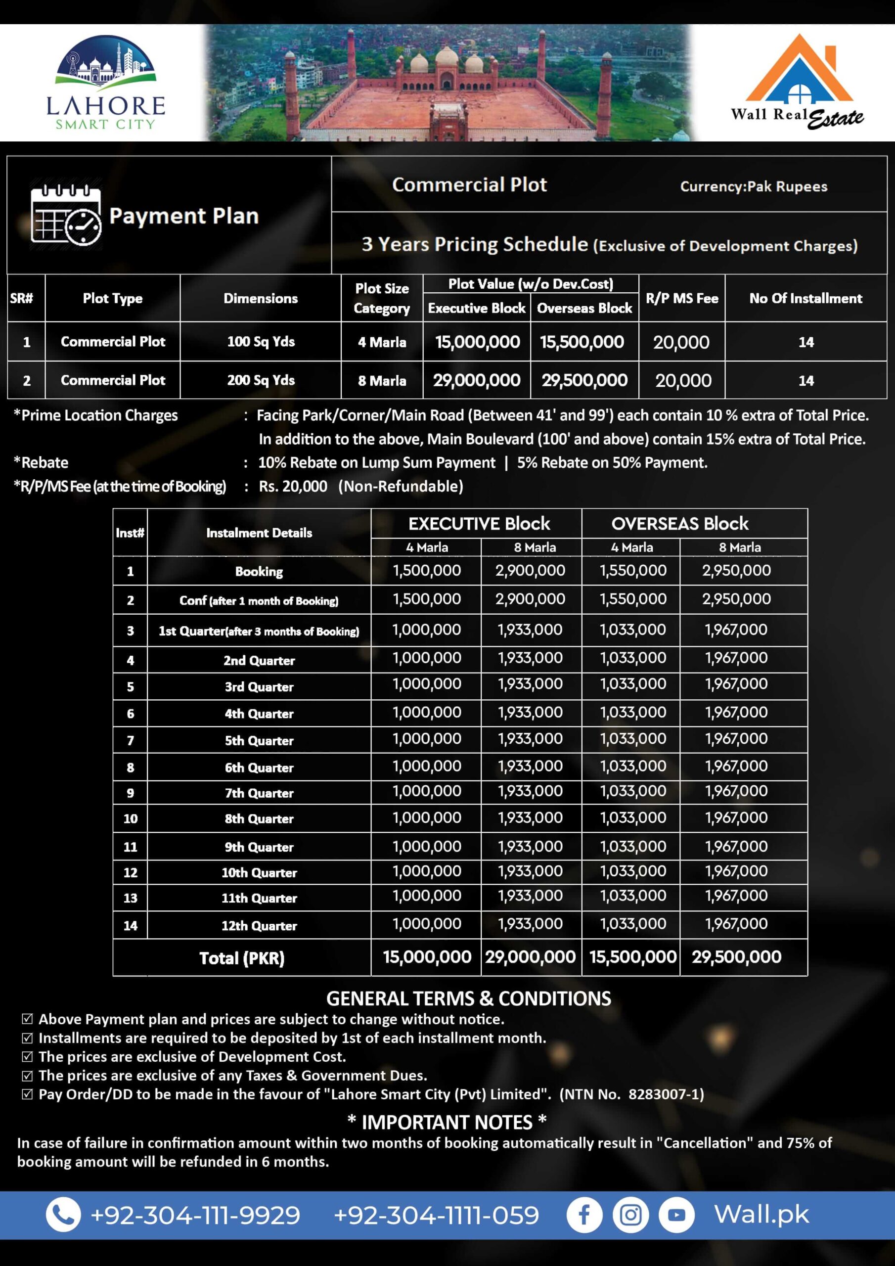 Lahore Smart City Commercial Plots Payment Plan (1)