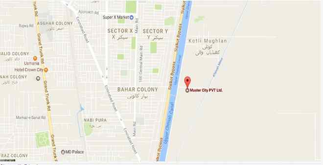Master City Gujranwala Location Map