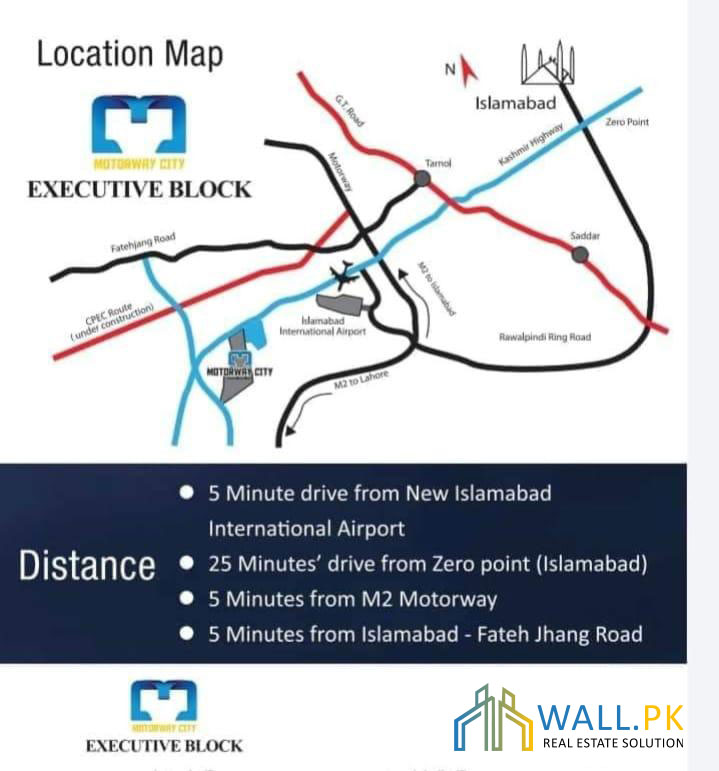 Motorway City Islamabad Location Map 