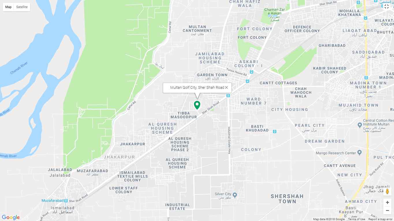 Multan Golf City Location Map