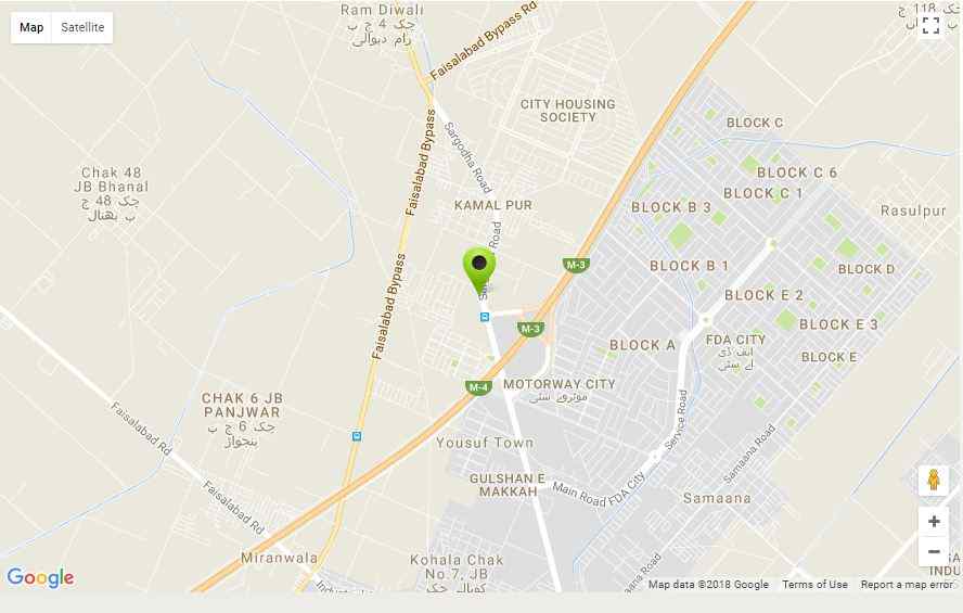 Nawab City Faisalabad Location Map