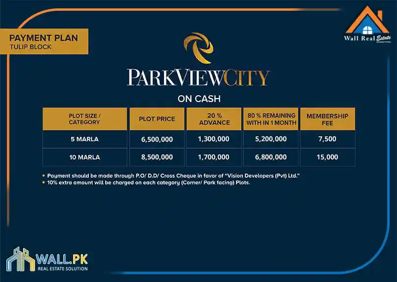 Park View City Tulip Block Payment Plan (1)