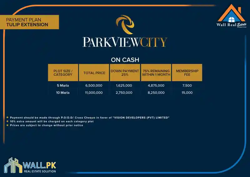 Park View City Tulip Extension Payment Plan  (1)