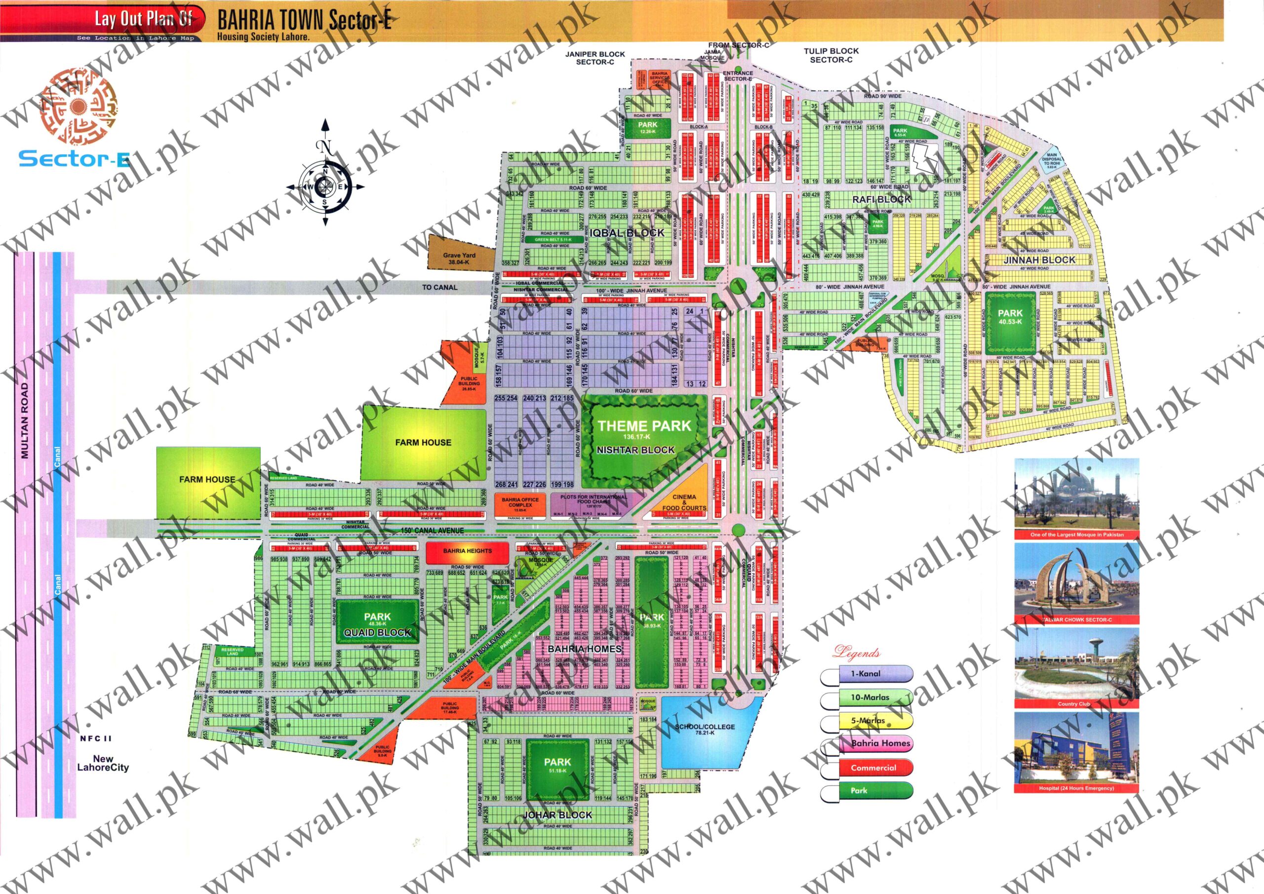 Bahria Town Sector E Map 