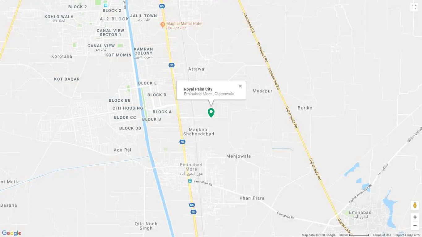 Royal Palm City Gujranwala — royal palm city gujranwala location and access