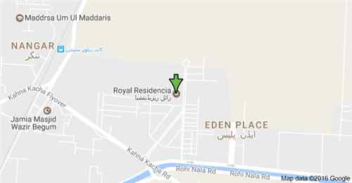 Royal Residencia Lahore Location Map