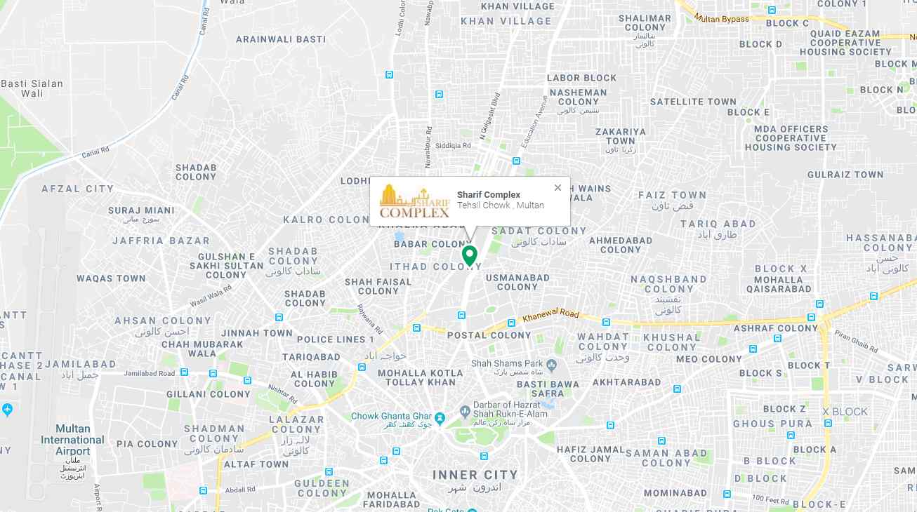 Sharif Complex Multan Location Map
