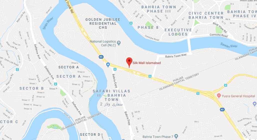 Silk Mall Islamabad Location Map