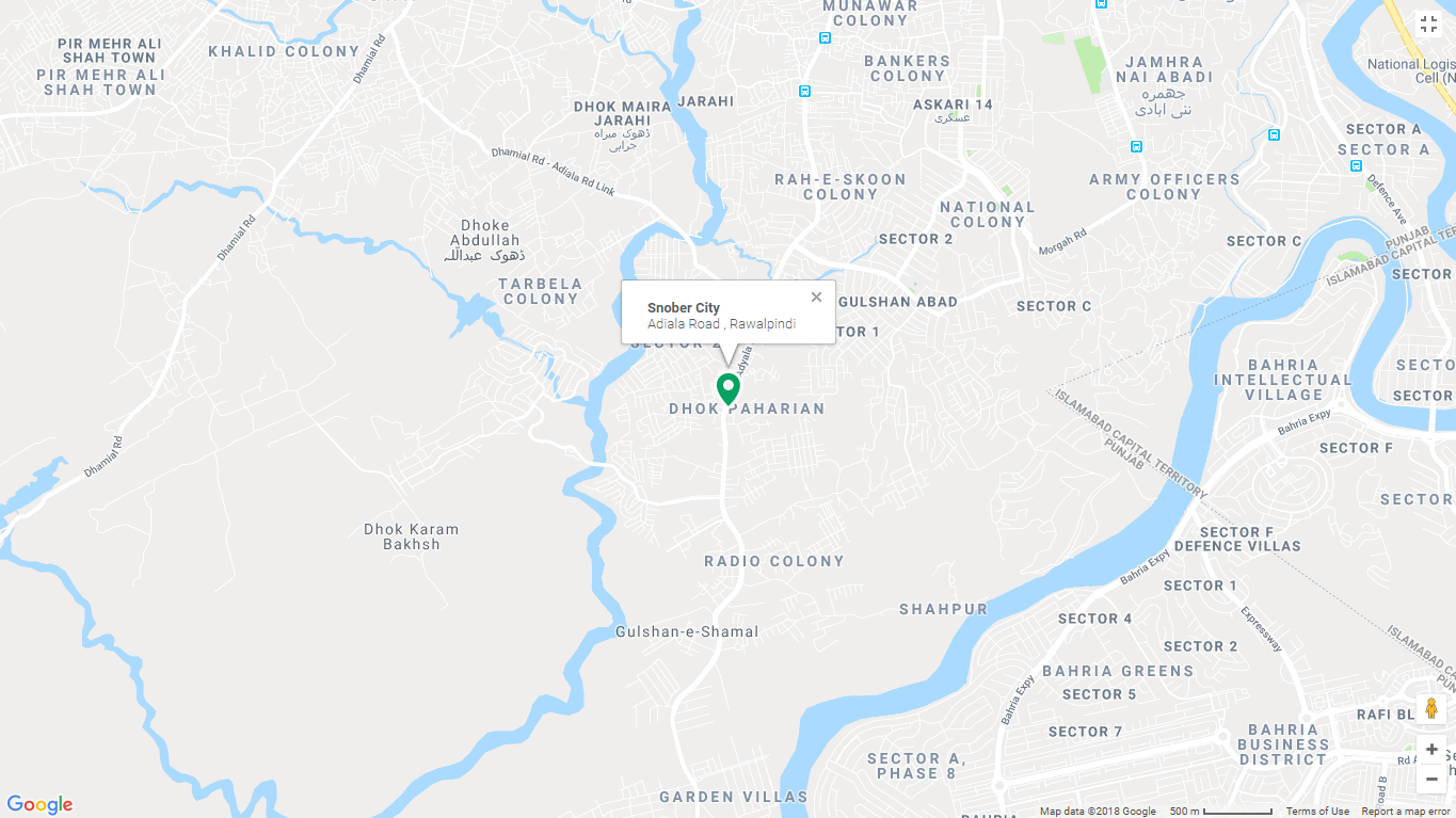 Snober City Rawalpindi Location Map