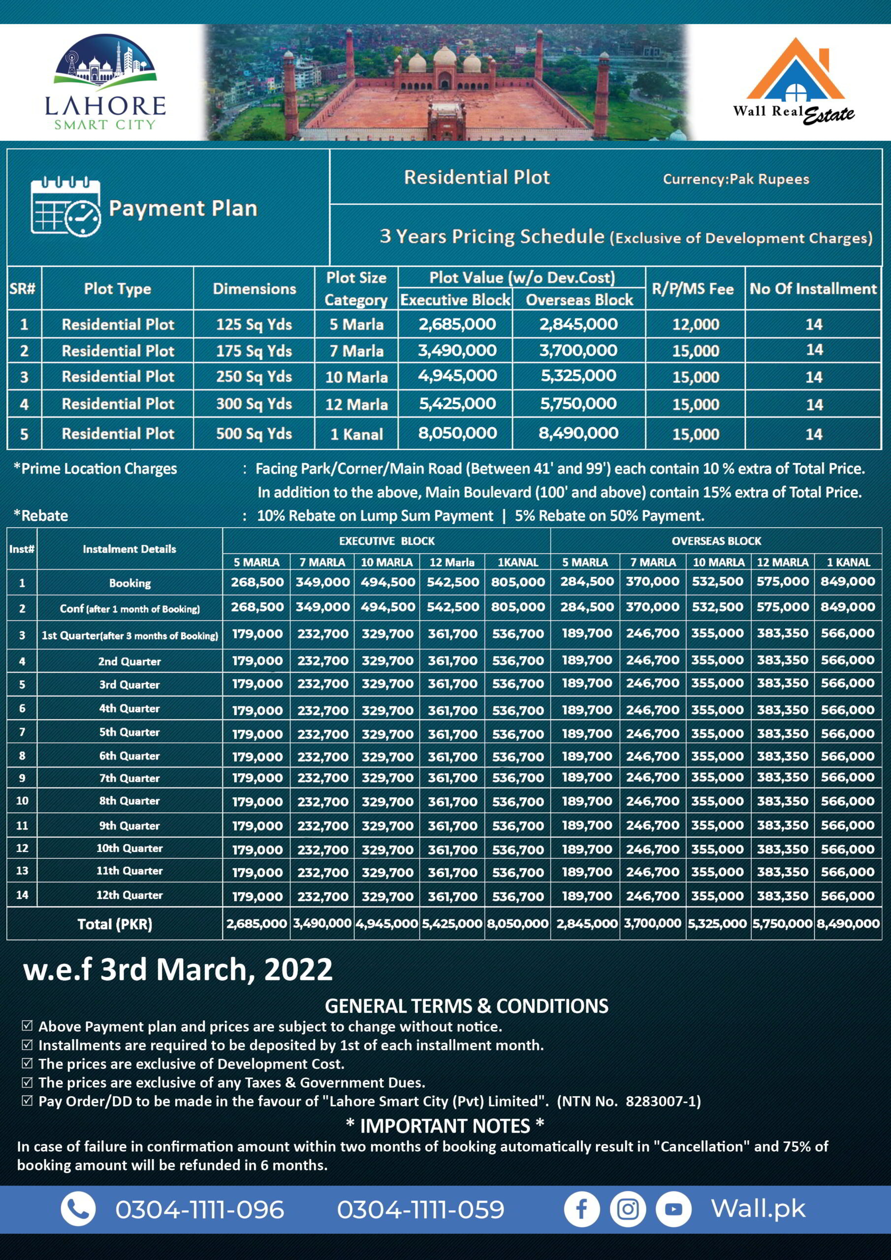 Lahore Smart City Payment Plan