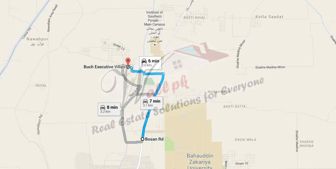 Buch Villas Multan location
