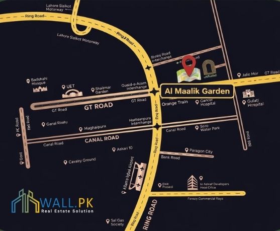 Al Maalik Garden Location Map